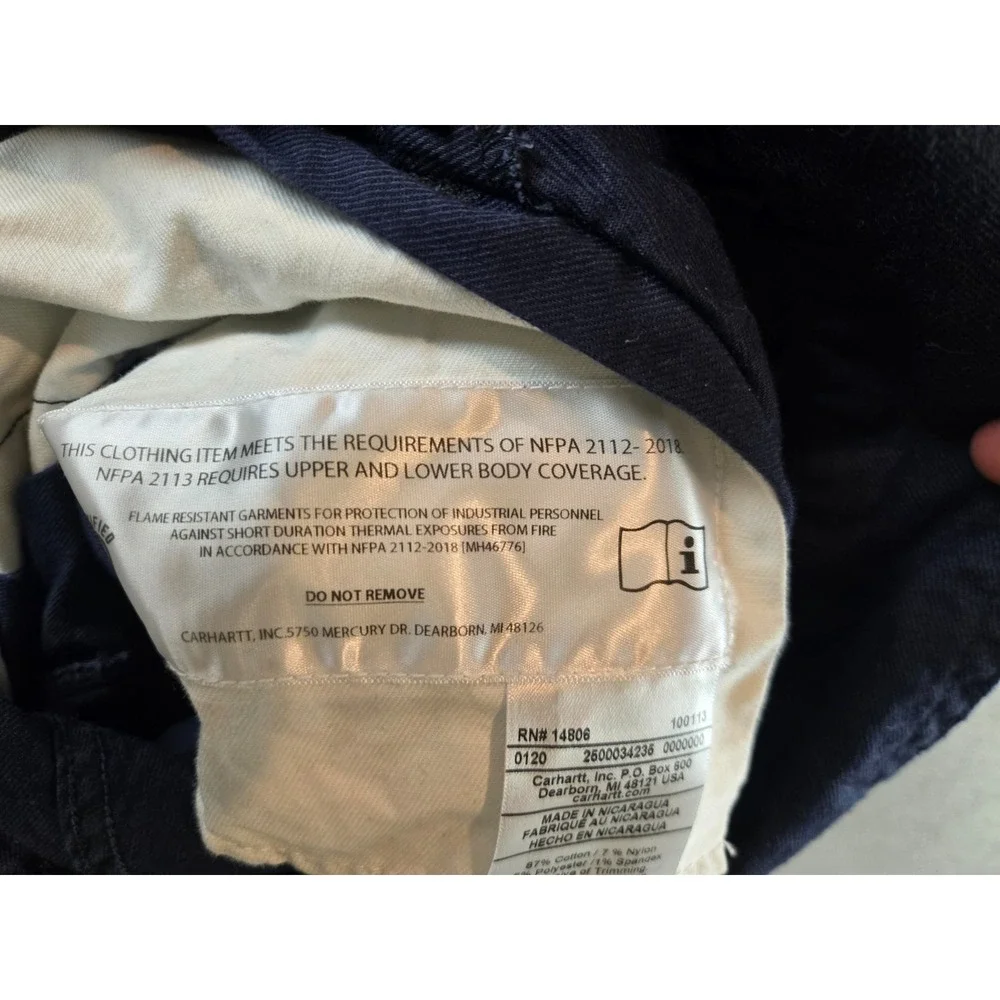 Carhartt Coveralls Womens Small Short Navy Flame-Resistant Rugged Flex Twill FR - Picture 9 of 16